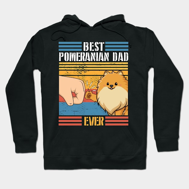 Pomeranian Dog And Daddy Hand To Hand Best Pomeranian Dad Ever Dog Father Parent July 4th Day Hoodie by joandraelliot